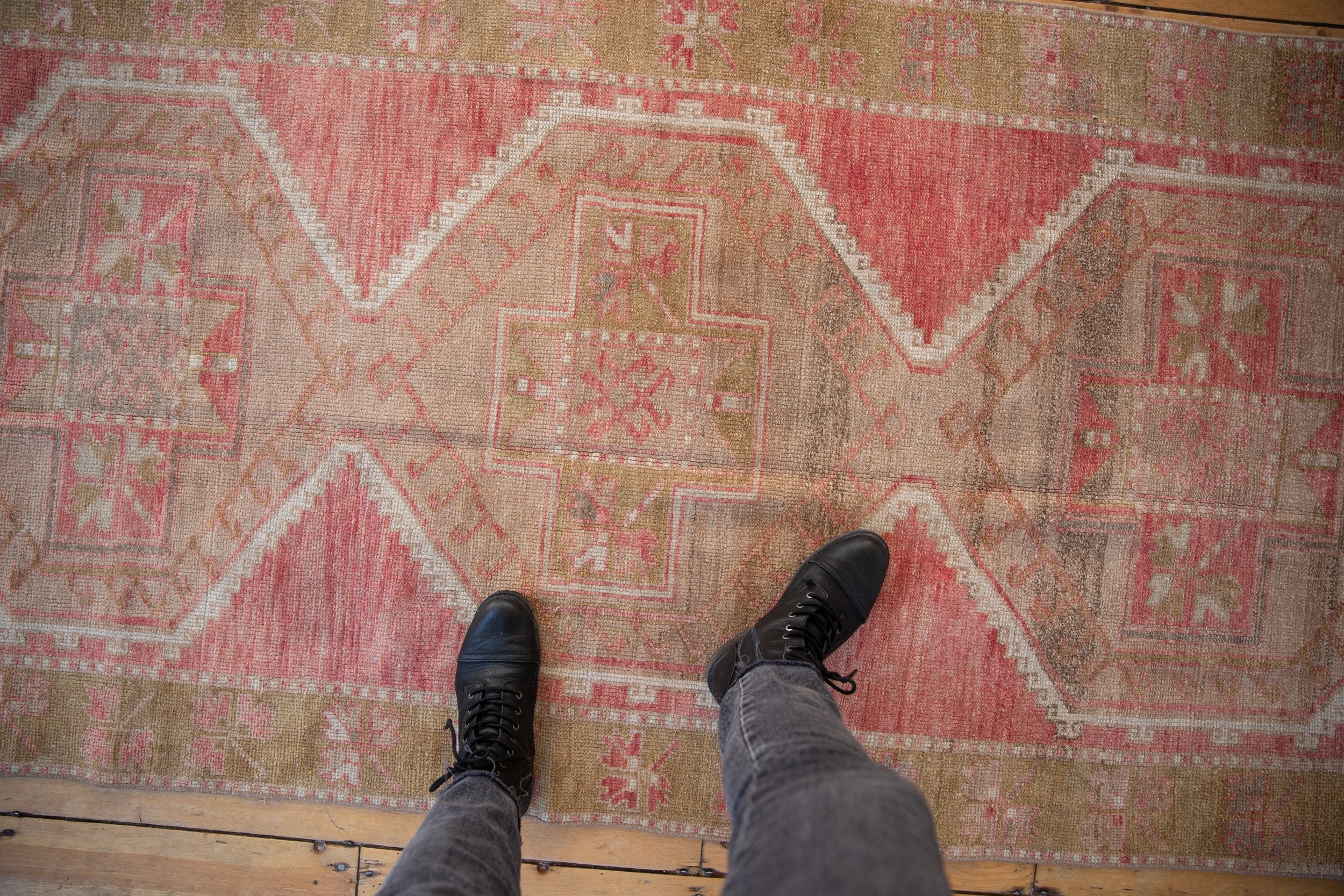 3.5x10.5 Vintage Distressed Oushak Rug Runner // ONH Item 8863 Image 1