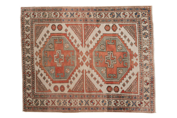 3x3.5 Vintage Distressed Oushak Square Rug // ONH Item 8944