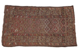 Antique Kurdish hand-knotted rug, geometric panels, floral borders, camel, wine, ivory.