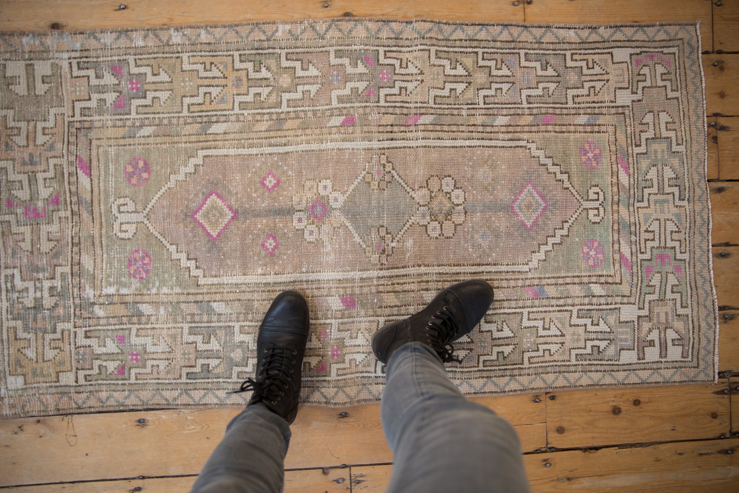 2.5x5 Vintage Distressed Oushak Rug Runner // ONH Item 8969 Image 1