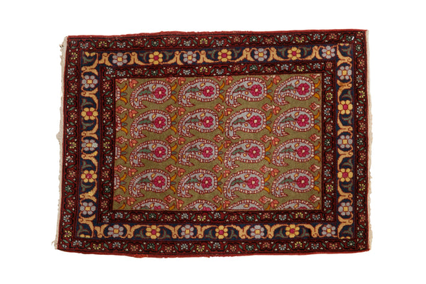 2x3 Vintage Farahan Sarouk Rug Mat // ONH Item 8976