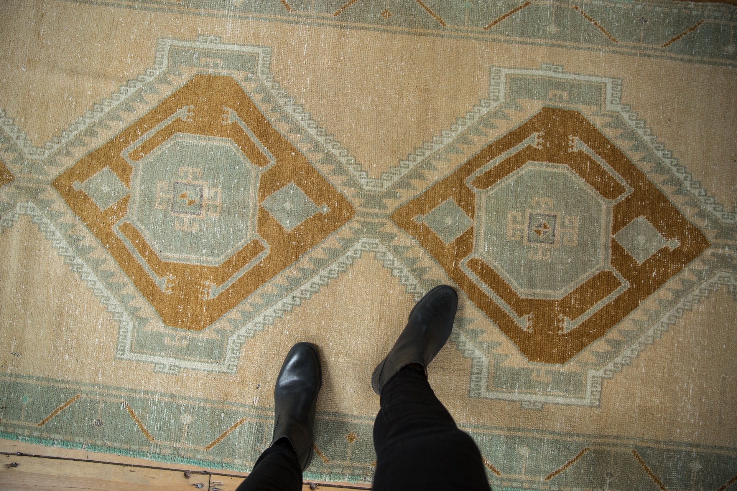 4x11.5 Vintage Distressed Oushak Rug Runner // ONH Item 8982 Image 1