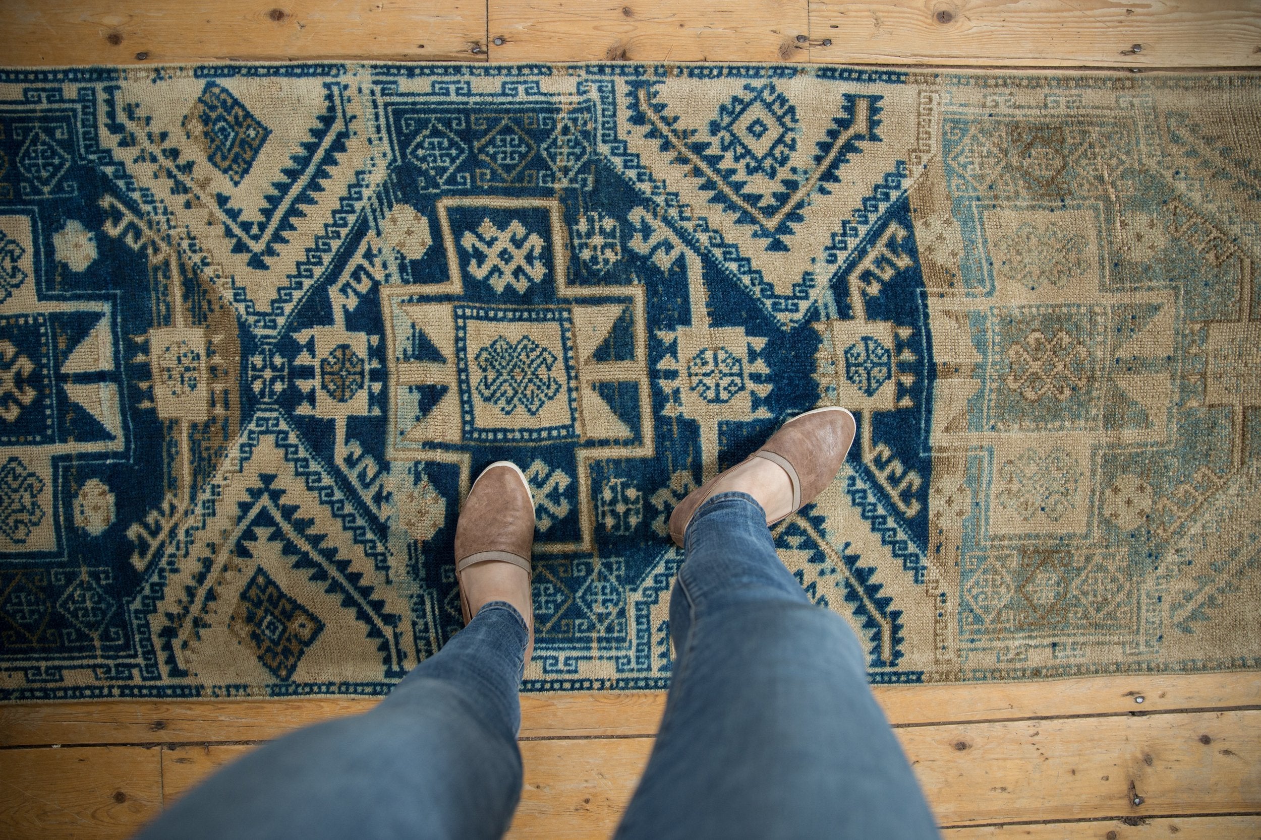 2.5x9 Vintage Distressed Fragment Oushak Rug Runner // ONH Item 8996 Image 1