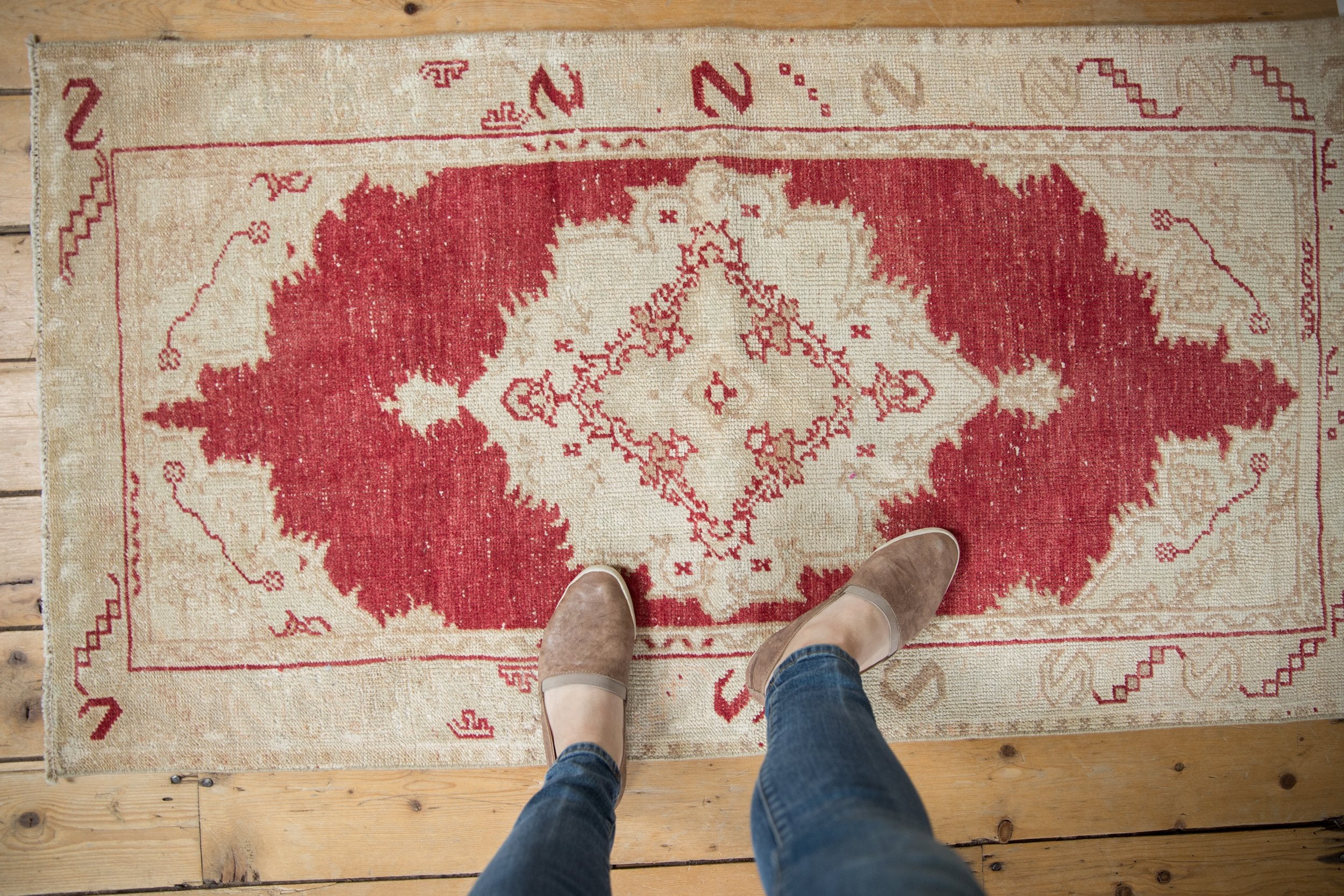 2.5x5 Vintage Distressed Oushak Rug Runner // ONH Item 8997 Image 1