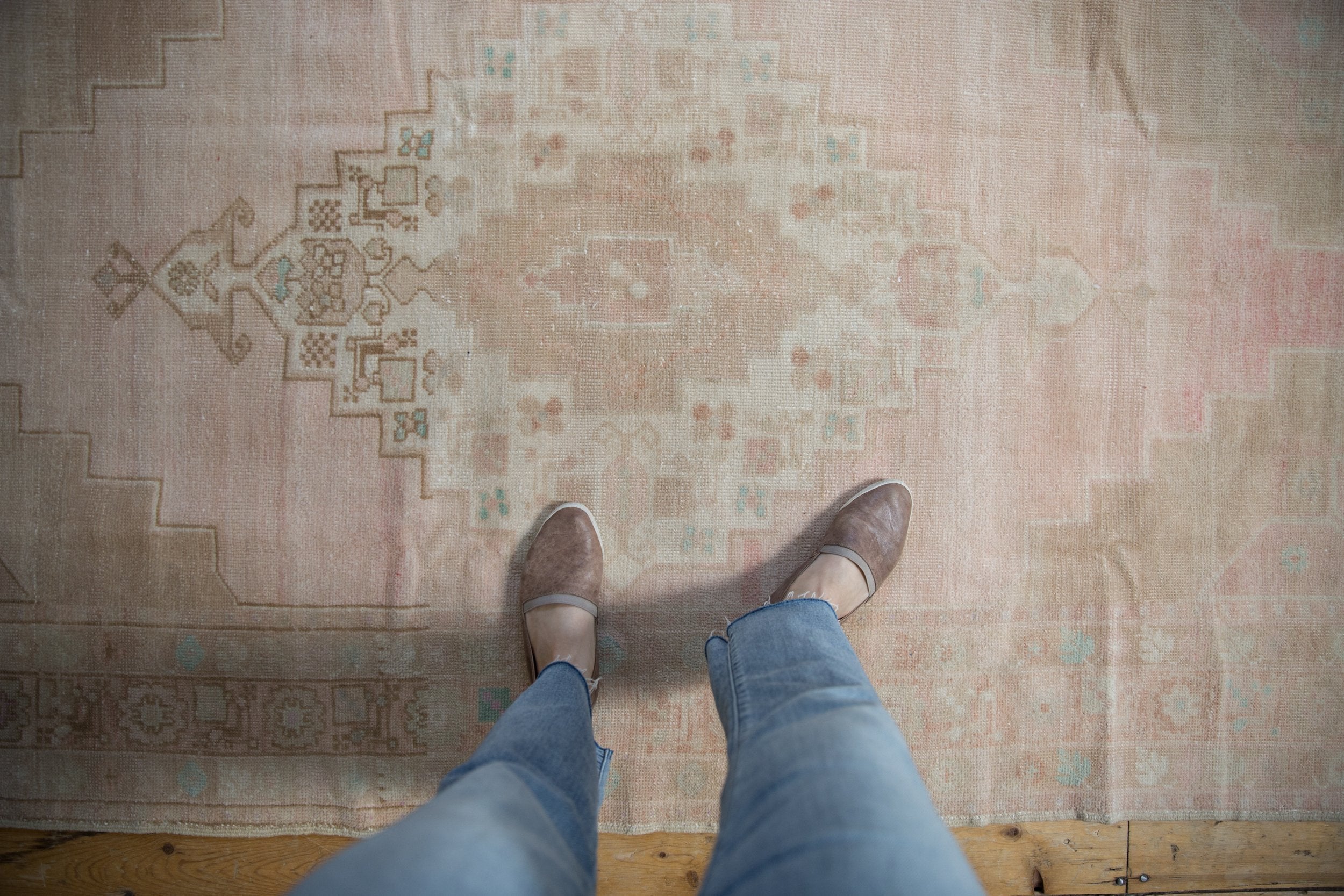 4.5x9 Vintage Distressed Oushak Rug Runner // ONH Item 9011 Image 1