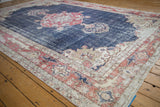 Distressed Turkish Sparta carpet border with brick red and ivory stylized ancient motifs.