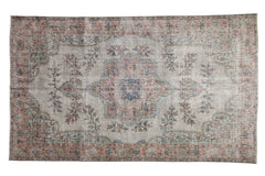 5x8 Vintage Distressed Overdyed Oushak Carpet // ONH Item 9038