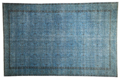6.5x10.5 Vintage Distressed Overdyed Oushak Carpet // ONH Item 9040
