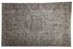 6.5x10.5 Vintage Distressed Overdyed Oushak Carpet // ONH Item 9041