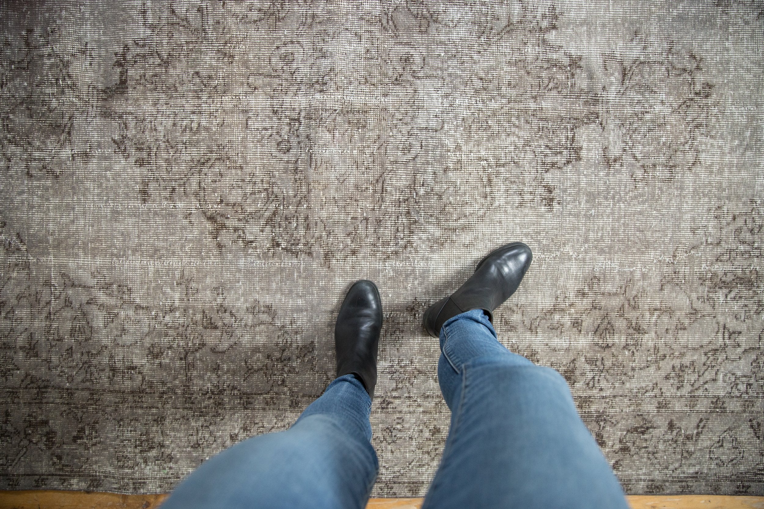 5.5x9 Vintage Distressed Overdyed Oushak Carpet // ONH Item 9043 Image 1