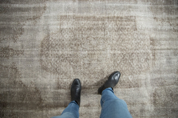 6x9.5 Vintage Distressed Overdyed Oushak Carpet // ONH Item 9050 Image 1