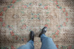 5.5x9.5 Vintage Distressed Overdyed Oushak Carpet // ONH Item 9051 Image 1