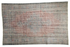 5.5x9 Vintage Distressed Overdyed Oushak Carpet // ONH Item 9053