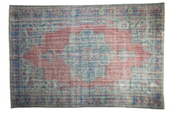 7.5x11 Vintage Distressed Overdyed Oushak Carpet // ONH Item 9054