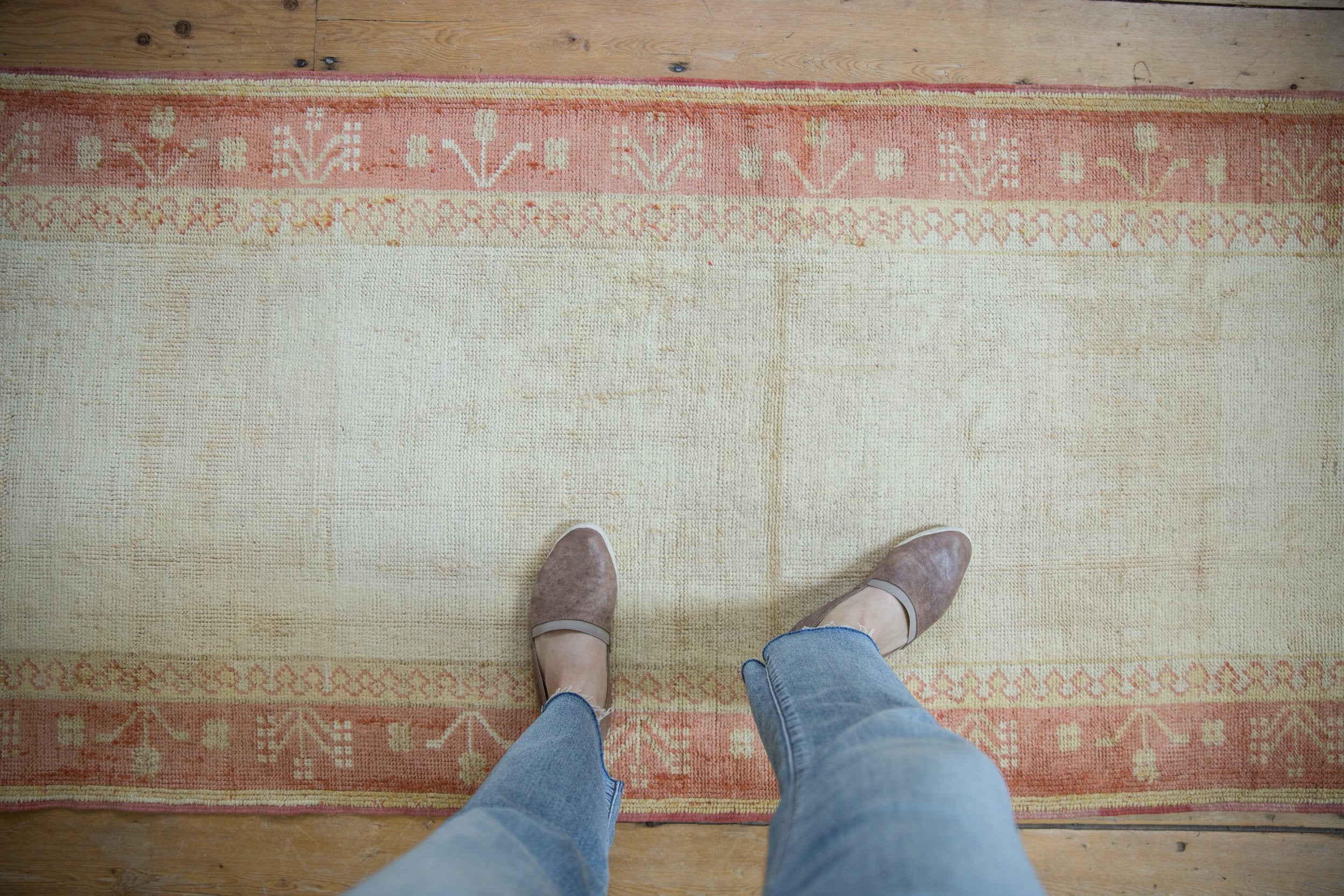 3x15.5 Vintage Distressed Oushak Rug Runner // ONH Item 9074 Image 1