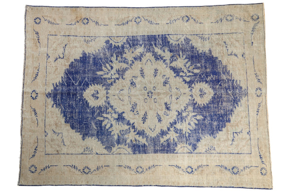 5.5x7.5 Vintage Distressed Oushak Carpet // ONH Item 9092