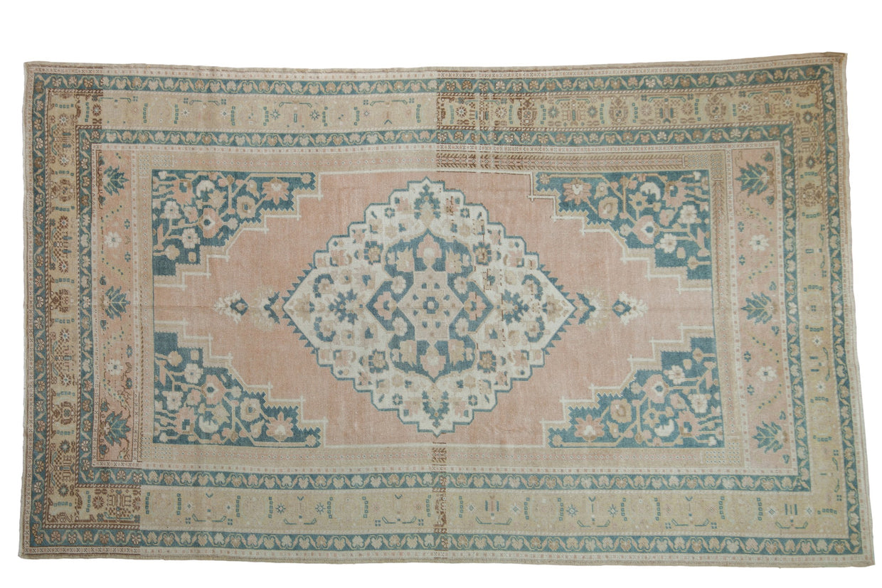 5.5x9.5 Vintage Distressed Oushak Carpet // ONH Item 9094