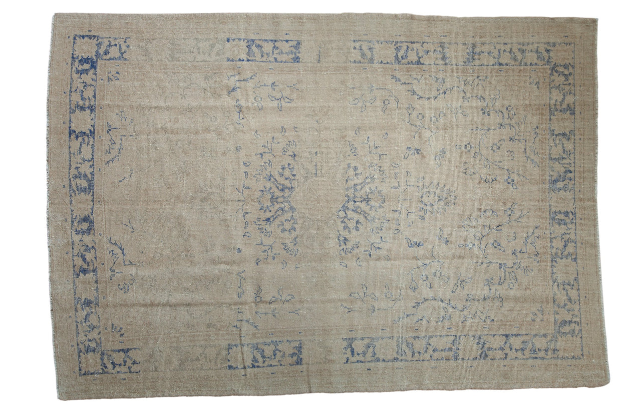 6.5x9.5 Vintage Distressed Oushak Carpet // ONH Item 9099