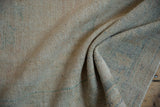 Hand-knotted foundation texture of vintage Oushak rug, with subtle weaver delimiter speckling.