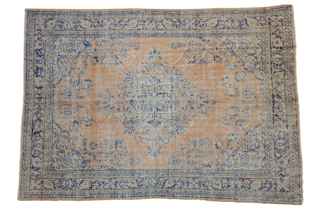 6.5x9.5 Vintage Distressed Oushak Carpet // ONH Item 9115