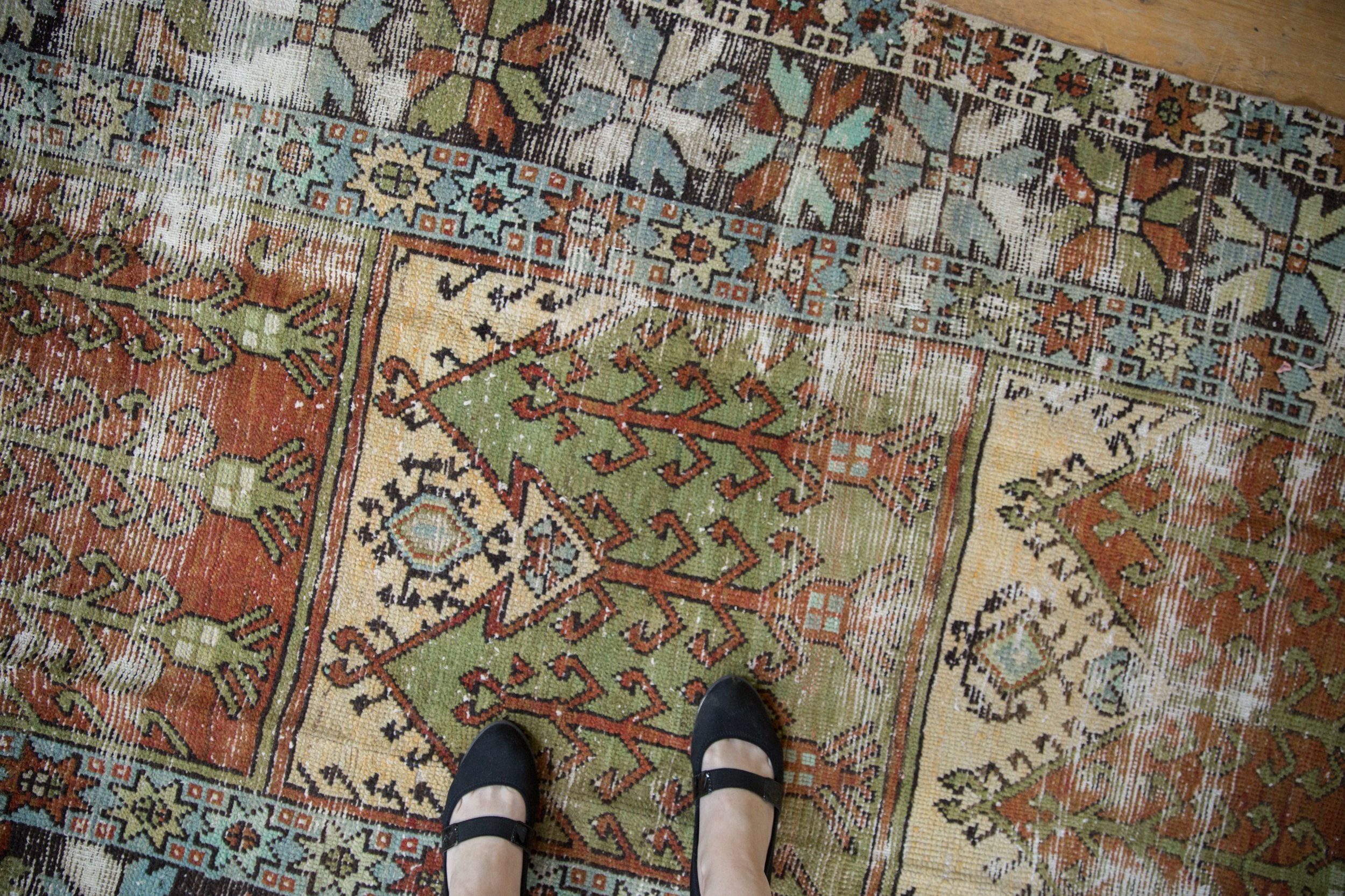 4.5x10.5 Vintage Distressed Oushak Rug Runner // ONH Item 9146 Image 1