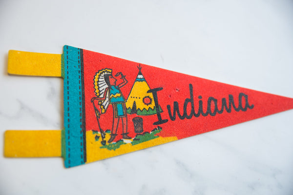 Vintage Indiana Felt Flag // ONH Item 9185 Image 1