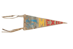 Vintage Mexico Suede Flag Pennant // ONH Item 9189