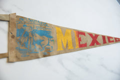 Vintage Mexico Suede Flag Pennant // ONH Item 9189 Image 1
