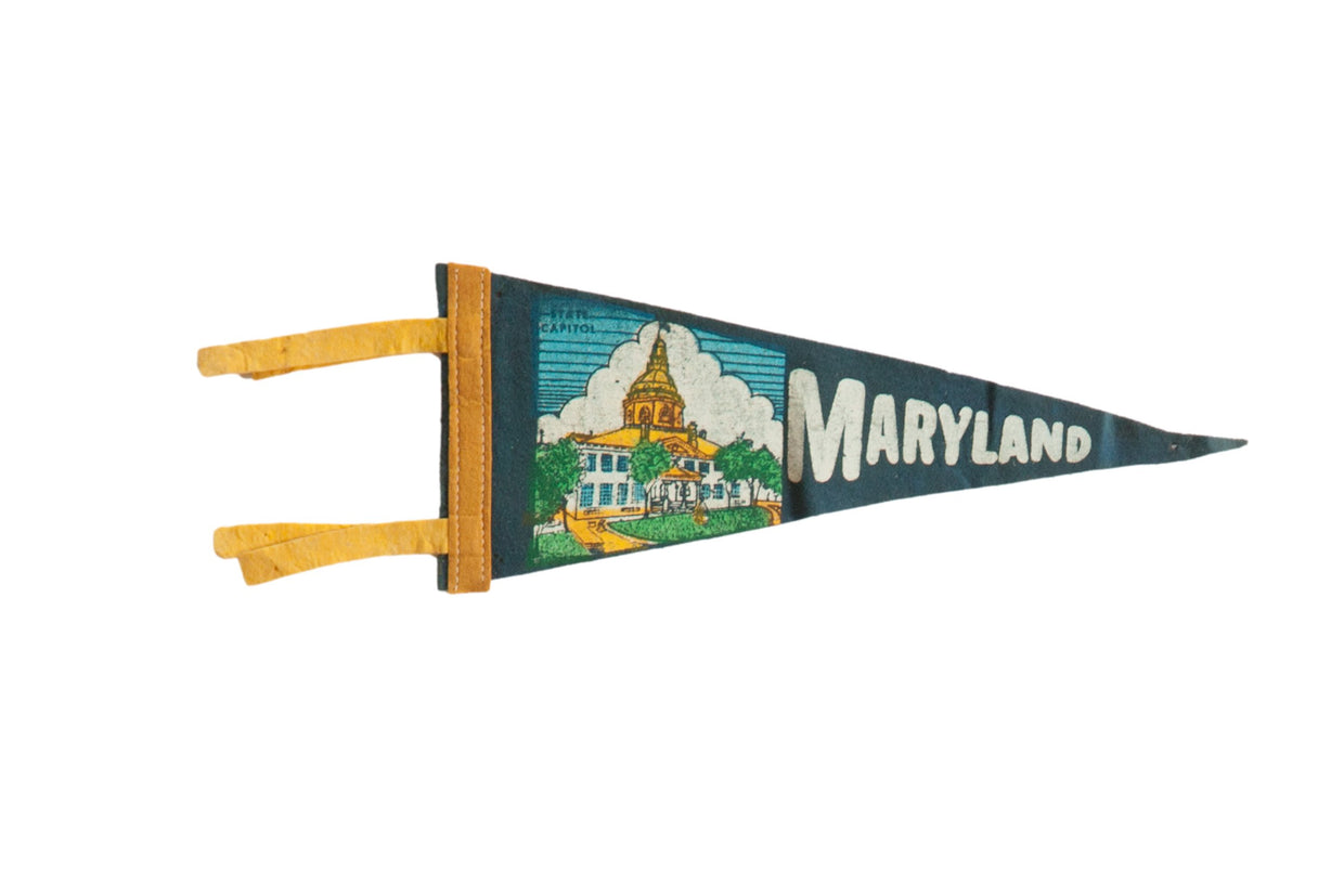 Vintage Maryland Felt Flag // ONH Item 9196