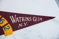 Vintage Watkins Glen NY 1962 Felt Flag // ONH Item 9209 Image 2