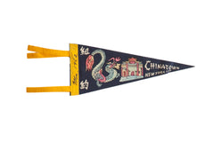 Vintage Chinatown NYC Felt Flag // ONH Item 9210