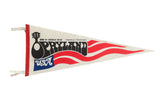 Cream, red, blue, and black vintage Opryland Nashville felt pennant flag, 12