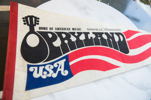 Vintage Opryland Nashville TN Felt Flag // ONH Item 9213 Image 1