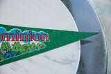 Green felt vintage Kings Dominion pennant tip with red 
