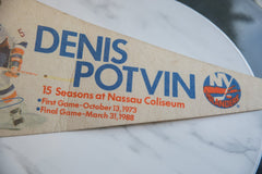 Vintage Denis Potvin NY Islanders Felt Flag Pennant // ONH Item 9222 Image 2