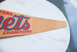 Vintage New York Nets felt pennant with red, blue 