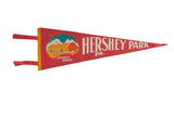 Vintage red felt Hershey Park PA pennant with its classic Sports Arena graphic and lettering.