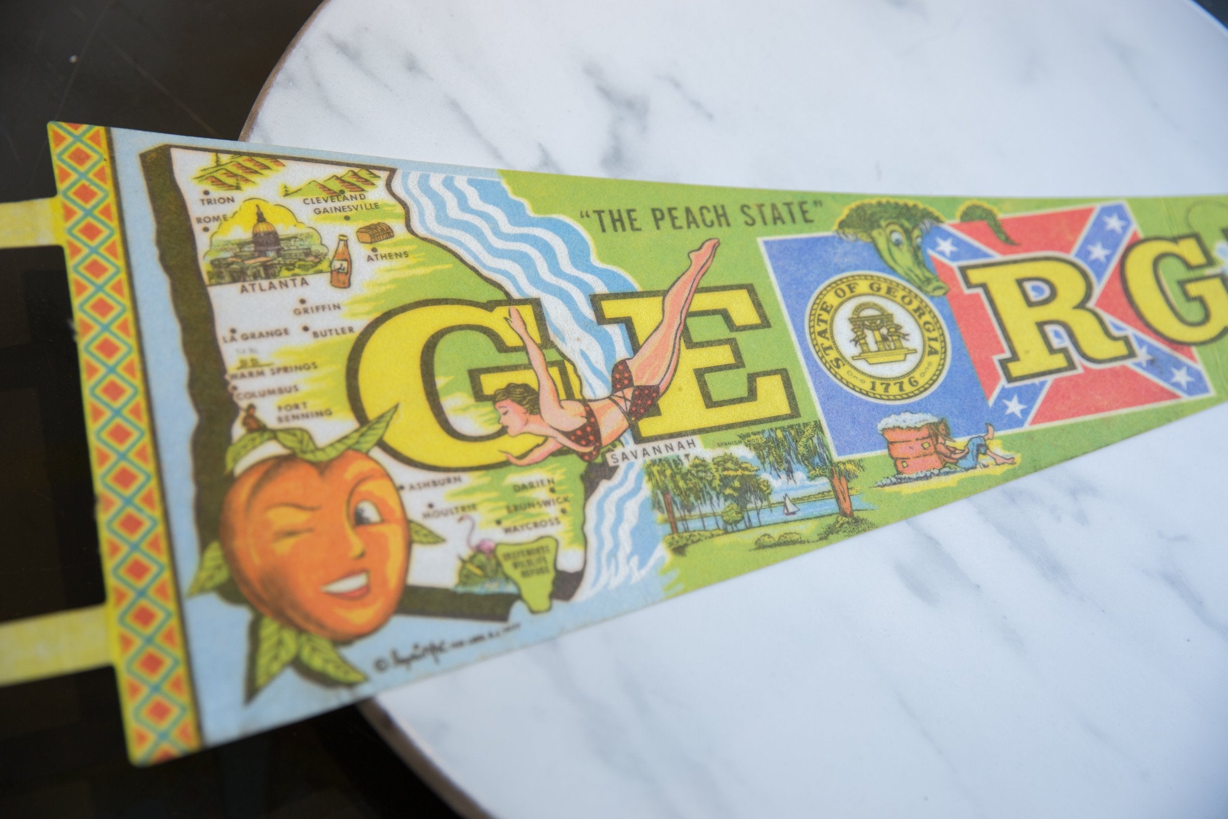 Vintage Georgia Felt Flag // ONH Item 9230 Image 1