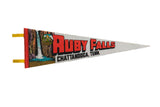 Vintage Ruby Falls Chattanooga felt pennant with a retro waterfall graphic and bold red lettering.