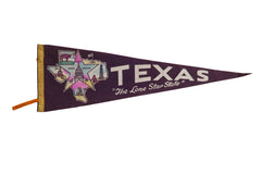 Vintage Texas Lone Star State Felt Flag // ONH Item 9235