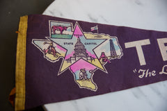 Vintage Texas Lone Star State Felt Flag // ONH Item 9235 Image 1