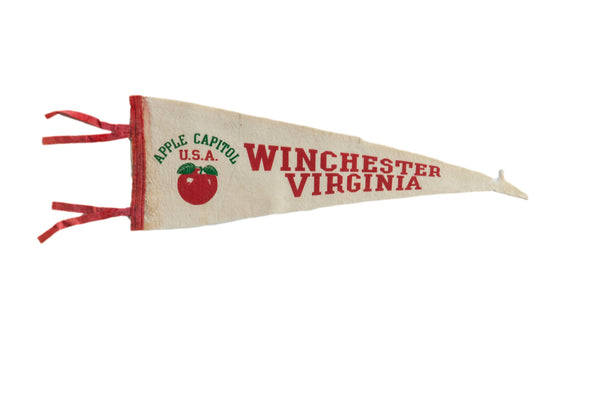 Vintage Winchester Virginia Apple Capitol Felt Flag // ONH Item 9239