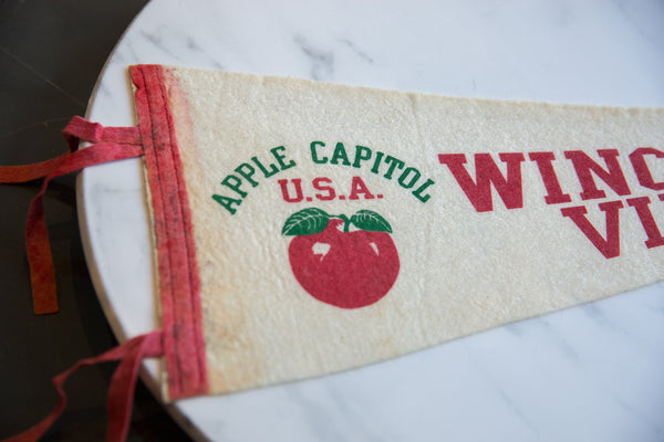 Vintage Winchester Virginia Apple Capitol Felt Flag // ONH Item 9239 Image 1