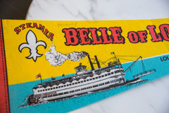 Vintage Belle of Louisville Kentucky Cruise Felt Flag