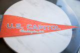 Orange felt pennant with 
