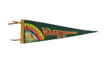 Vintage 1957 Washington DC felt pennant in dark green with a colorful graphic of The Capitol.