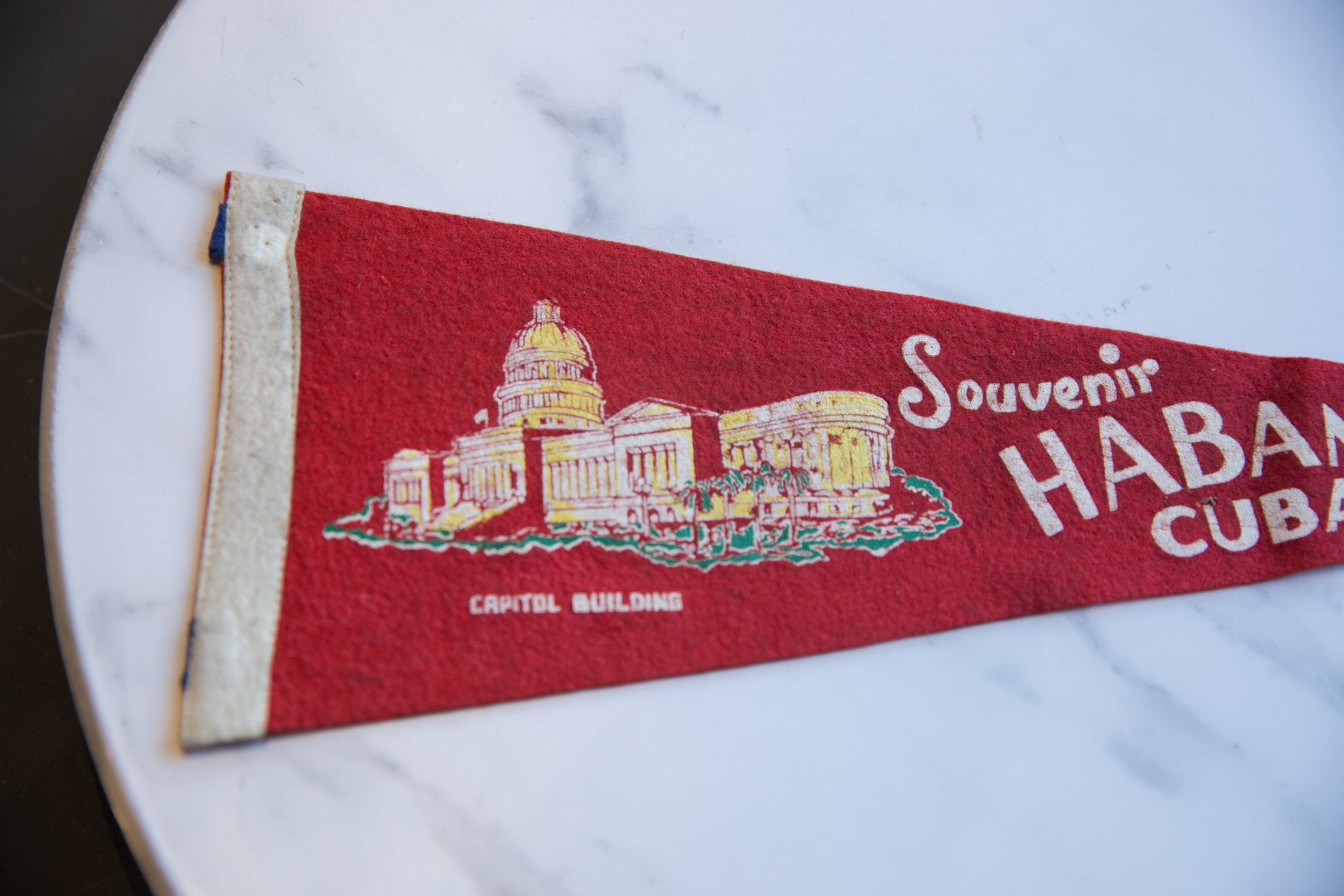 Vintage Habana Cuba Felt Flag // ONH Item 9251 Image 1