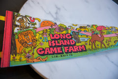 Vintage Long Island Game Farm Felt Flag Pennant // ONH Item 9260 Image 1