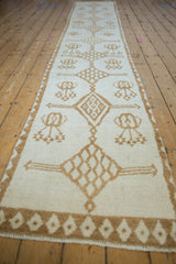 Ivory Kars runner segment featuring camel diamond patterns and abstract floral motifs.