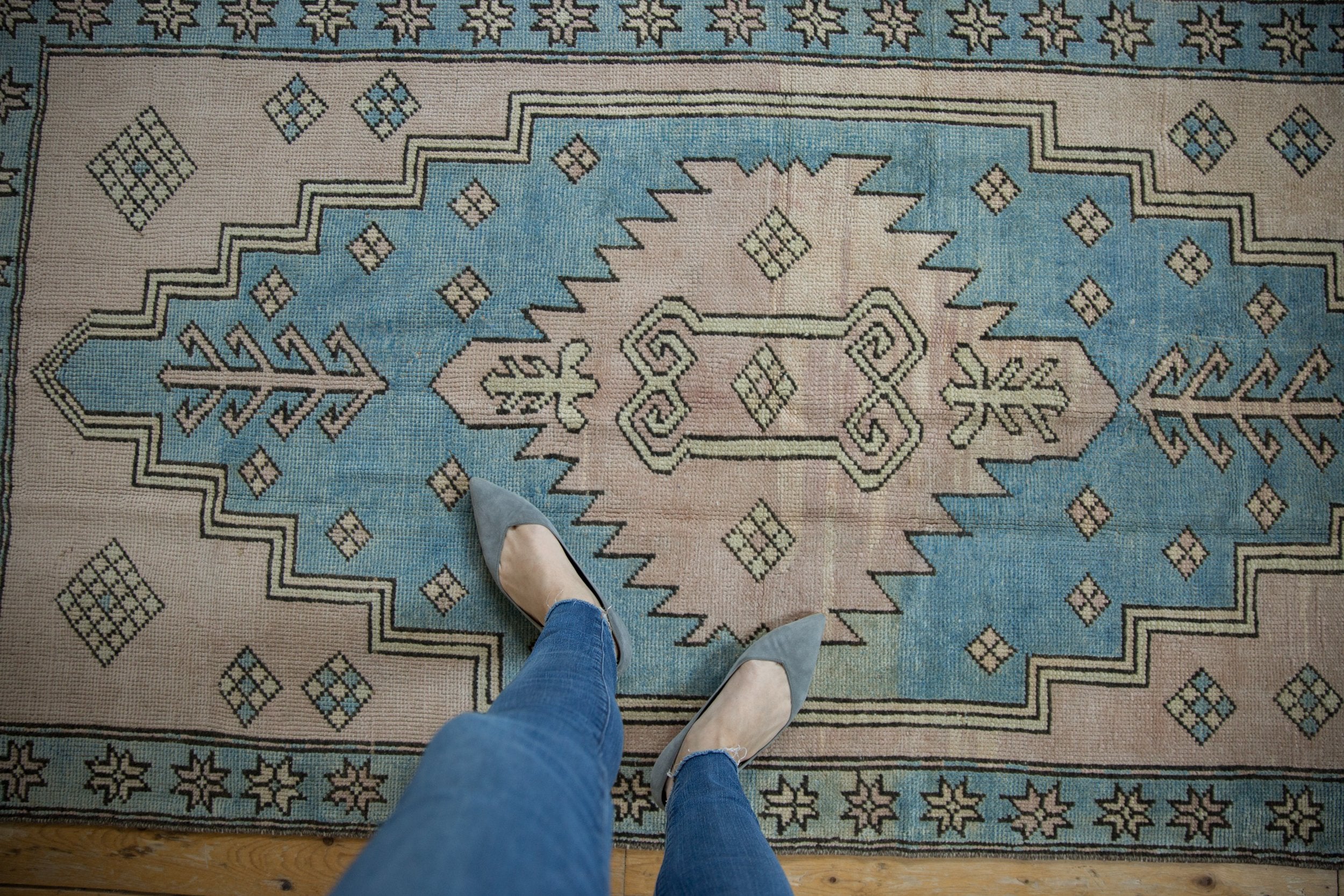 3.5x7 Vintage Distressed Oushak Rug Runner // ONH Item 9274 Image 1